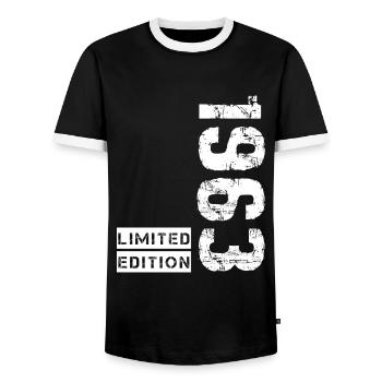 Anniversaire 60 Ans - Cadeau Humoristique 1963 - T-shirt contrasté Homme - noir/blanc - Devant - AI Model Female 172 light (172cm) & AI Model Male 178 light (178cm)