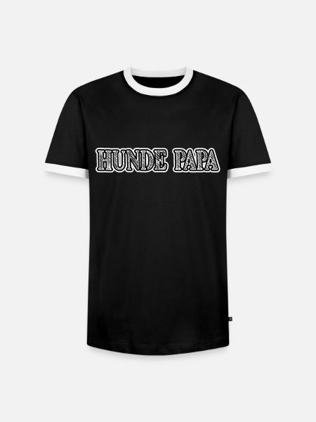Hunde Papa - Männer Kontrast-T-Shirt - Schwarz/Weiß