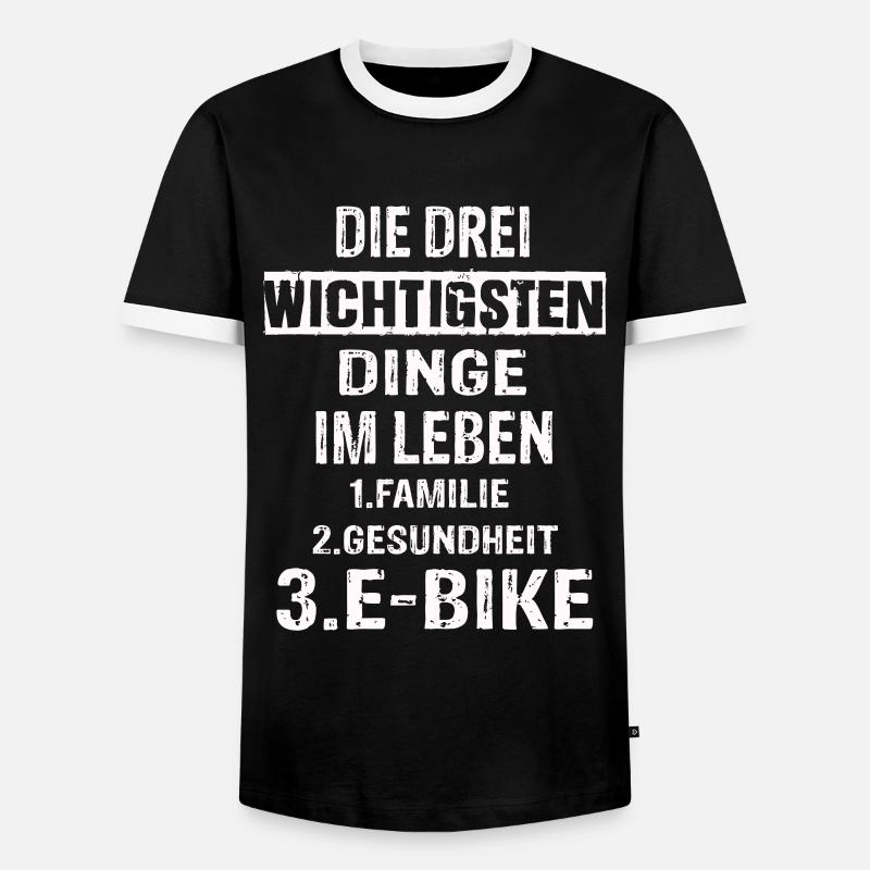 EBike - Männer Kontrast-T-Shirt - Schwarz/Weiß