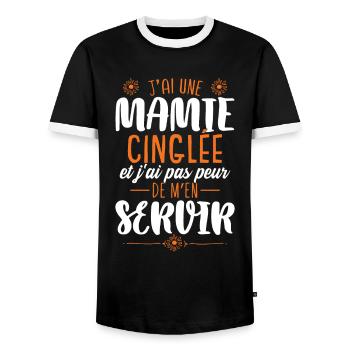 Drôle Petite Fille Cadeau Mamie - T-shirt contrasté Homme - noir/blanc - Devant - AI Model Female 172 light (172cm) & AI Model Male 178 light (178cm)