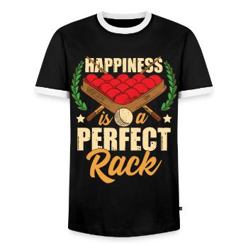 Snooker lustig - Männer Kontrast-T-Shirt - Schwarz/Weiß - Vorne - AI Model Female 172 light (172cm) & AI Model Male 178 light (178cm)