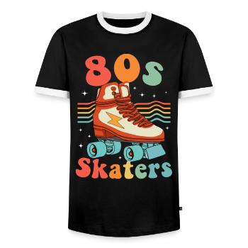 Patins à roulettes Patineurs à roues alignées Patins à roues alignées - T-shirt contrasté Homme - noir/blanc - Devant - AI Model Female 172 light (172cm) & AI Model Male 178 light (178cm)