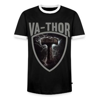 Papa Vathor Va Thor Vatertag Vatertagsgeschenk - Männer Kontrast-T-Shirt - Schwarz/Weiß - Vorne - AI Model Female 172 light (172cm) & AI Model Male 178 light (178cm)