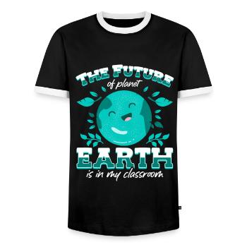 L’avenir de la planète Terre est dans le mien - T-shirt contrasté Homme - noir/blanc - Devant - AI Model Female 172 light (172cm) & AI Model Male 178 light (178cm)
