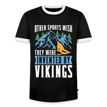 Cross Country Skiing Other Sports Wish They Skier - Männer Kontrast-T-Shirt - Schwarz/Weiß - Vorne - AI Model Female 172 light (172cm) & AI Model Male 178 light (178cm)