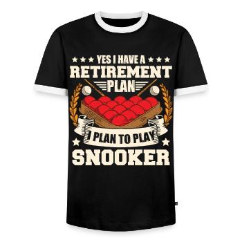 Snooker-Ruhestand - Männer Kontrast-T-Shirt - Schwarz/Weiß - Vorne - AI Model Female 172 light (172cm) & AI Model Male 178 light (178cm)