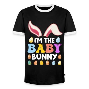 Baby Hase Osterhasen Cute Osterfreunde Kinder - Männer Kontrast-T-Shirt - Schwarz/Weiß - Vorne - AI Model Female 172 light (172cm) & AI Model Male 178 light (178cm)