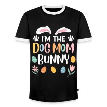 Hundeliebhaber Hasen Mama Ostern Hundefan - Männer Kontrast-T-Shirt - Schwarz/Weiß - Vorne - AI Model Female 172 light (172cm) & AI Model Male 178 light (178cm)
