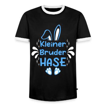 Osterhasen Ostern Bunnys Kleiner Bruder Hase - Männer Kontrast-T-Shirt - Schwarz/Weiß - Vorne - AI Model Female 172 light (172cm) & AI Model Male 178 light (178cm)