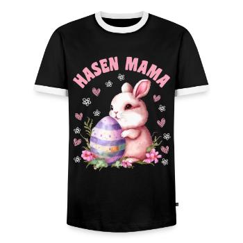 Lapins Maman Lapin Pâques Lapin Pâques Amis Pâques - T-shirt contrasté Homme - noir/blanc - Devant - AI Model Female 172 light (172cm) & AI Model Male 178 light (178cm)