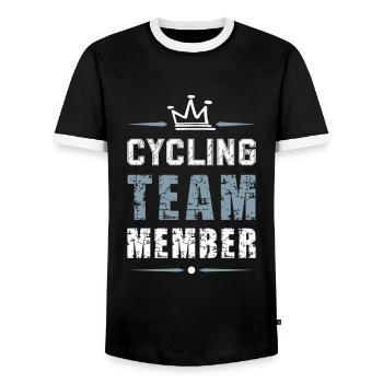 Cycling Team - Men's Ringer Shirt - black/white - Front - AI Model Female 172 light (172cm) & AI Model Male 178 light (178cm)