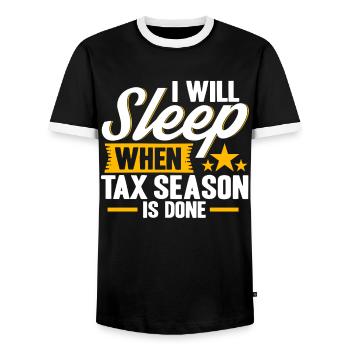 Tax Season Cpa Accountant Gift Tax Day - Men's Ringer Shirt - black/white - Front - AI Model Female 172 light (172cm) & AI Model Male 178 light (178cm)