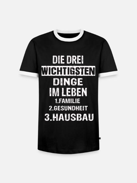 Hausbau - Männer Kontrast-T-Shirt - Schwarz/Weiß