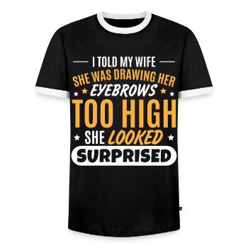 Papa Scherz Shirt Vatertag - Männer Kontrast-T-Shirt - Schwarz/Weiß - Vorne - AI Model Female 172 light (172cm) & AI Model Male 178 light (178cm)