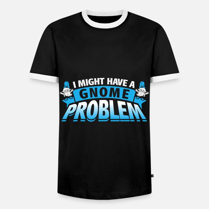 Gartenzwerg Garten - Männer Kontrast-T-Shirt - Schwarz/Weiß