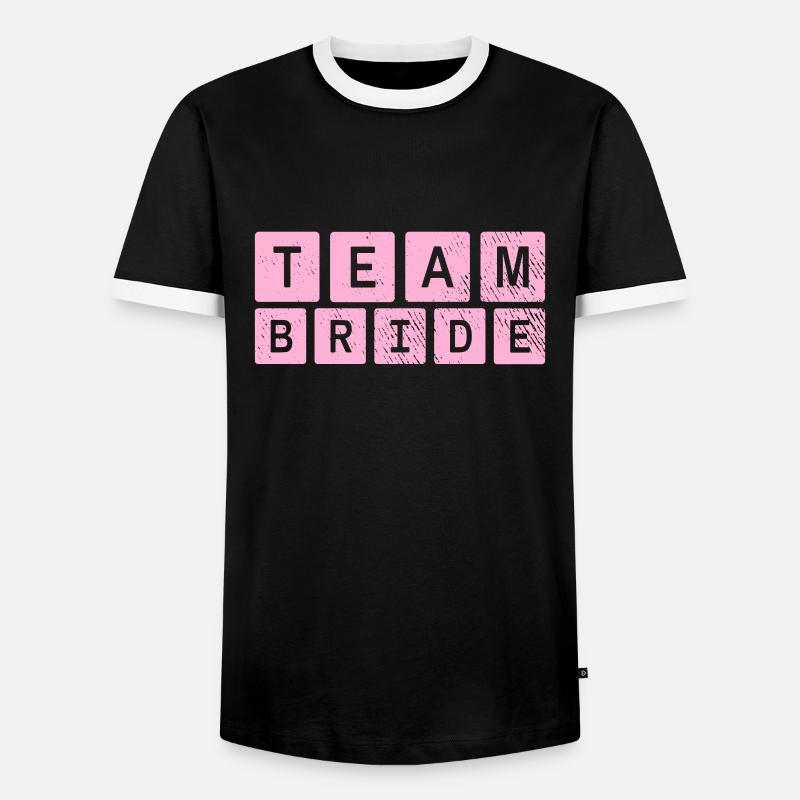 Team bride bride crew - Men's Ringer Shirt - black/white