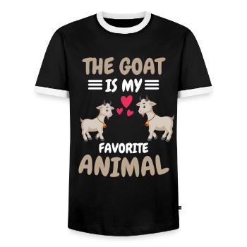 Animalier préféré Animal Cadeau Cadeau Chèvre - T-shirt contrasté Homme - noir/blanc - Devant - AI Model Female 172 light (172cm) & AI Model Male 178 light (178cm)