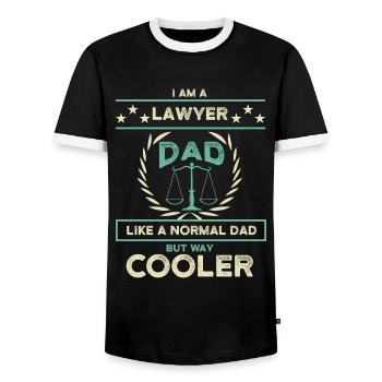 Papa Gift Birth Lawyer Lawyer Lawyer Say - T-shirt contrasté Homme - noir/blanc - Devant - AI Model Female 172 light (172cm) & AI Model Male 178 light (178cm)