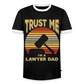 Avocat Avocat Avocat Papa - T-shirt contrasté Homme - noir/blanc - Devant - AI Model Female 172 light (172cm) & AI Model Male 178 light (178cm)