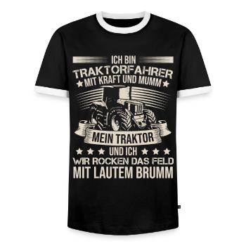 Ich Bin Ein Traktorfahrer Trecker Schlepper - Männer Kontrast-T-Shirt - Schwarz/Weiß - Vorne - AI Model Female 172 light (172cm) & AI Model Male 178 light (178cm)