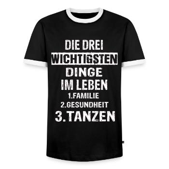 Tanzen - Männer Kontrast-T-Shirt - Schwarz/Weiß - Vorne - AI Model Female 172 light (172cm) & AI Model Male 178 light (178cm)