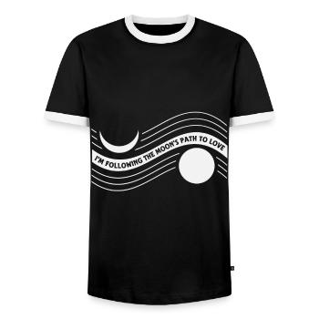 Conceptions romantiques de l’âme sœur de la lune pour un - T-shirt contrasté Homme - noir/blanc - Devant - AI Model Female 172 light (172cm) & AI Model Male 178 light (178cm)