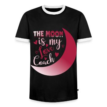 Conceptions romantiques de l’âme sœur de la lune pour un - T-shirt contrasté Homme - noir/blanc - Devant - AI Model Female 172 light (172cm) & AI Model Male 178 light (178cm)