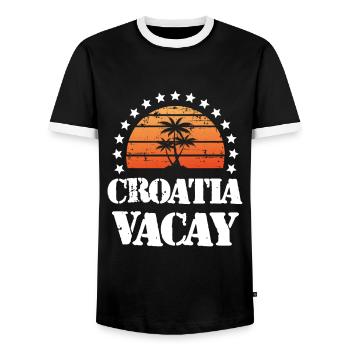 Croatia Holidays - Men's Ringer Shirt - black/white - Front - AI Model Female 172 light (172cm) & AI Model Male 178 light (178cm)
