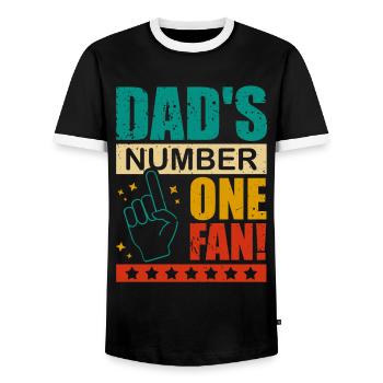 Dad's Number One Fan Daddy's Kid proud of the - Men's Ringer Shirt - black/white - Front - AI Model Female 172 light (172cm) & AI Model Male 178 light (178cm)