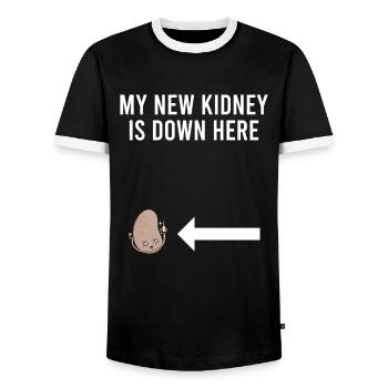 Neue Niere Transplantation Dialyse - Männer Kontrast-T-Shirt - Schwarz/Weiß - Vorne - AI Model Female 172 light (172cm) & AI Model Male 178 light (178cm)