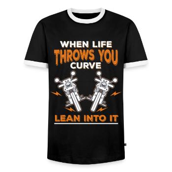 Motard motard passionné de moto - T-shirt contrasté Homme - noir/blanc - Devant - AI Model Female 172 light (172cm) & AI Model Male 178 light (178cm)