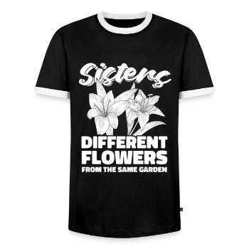 Hobbygärtner Garten Schwester - Männer Kontrast-T-Shirt - Schwarz/Weiß - Vorne - AI Model Female 172 light (172cm) & AI Model Male 178 light (178cm)