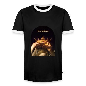 Crown Royalty Art Academia Design esthétique pour - T-shirt contrasté Homme - noir/blanc - Devant - AI Model Female 172 light (172cm) & AI Model Male 178 light (178cm)