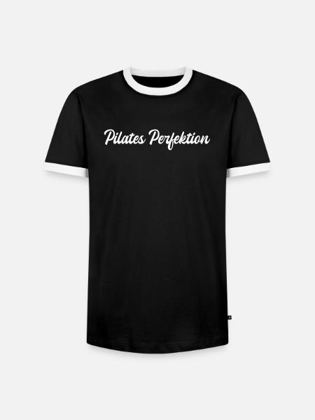 Pilates - Pilates Perfektion - Männer Kontrast-T-Shirt - Schwarz/Weiß