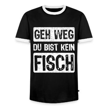 Angeln Angler Fischer Fischen Angel Spruch - Männer Kontrast-T-Shirt - Schwarz/Weiß - Vorne - AI Model Female 172 light (172cm) & AI Model Male 178 light (178cm)