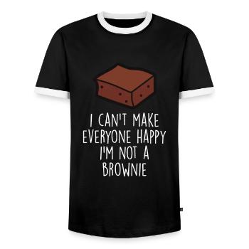 Brownie Essen Backen Lustige Brownies Liebhaber Bäcker - Männer Kontrast-T-Shirt - Schwarz/Weiß - Vorne - AI Model Female 172 light (172cm) & AI Model Male 178 light (178cm)