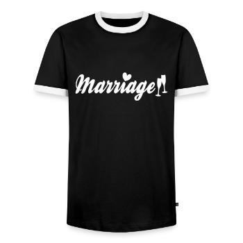 Ehe Hochzeit Schriftzug - Männer Kontrast-T-Shirt - Schwarz/Weiß - Vorne - AI Model Female 172 light (172cm) & AI Model Male 178 light (178cm)