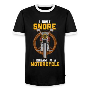 Motorcycling is not a disease choppers - Men's Ringer Shirt - black/white - Front - AI Model Female 172 light (172cm) & AI Model Male 178 light (178cm)
