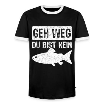 Angler Angeln Fischer Fischen Angel Spruch - Männer Kontrast-T-Shirt - Schwarz/Weiß - Vorne - AI Model Female 172 light (172cm) & AI Model Male 178 light (178cm)