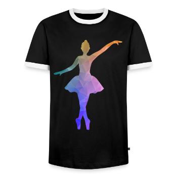 Cours de danse classique Gift Dance Dancer Ballerina - T-shirt contrasté Homme - noir/blanc - Devant - AI Model Female 172 light (172cm) & AI Model Male 178 light (178cm)