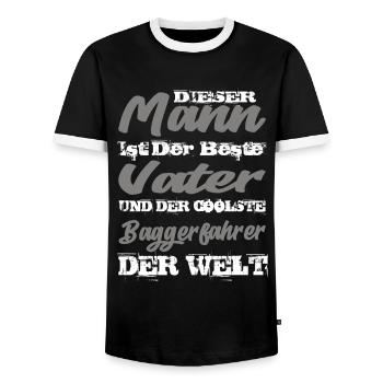 Baggerfahrer - Männer Kontrast-T-Shirt - Schwarz/Weiß - Vorne - AI Model Female 172 light (172cm) & AI Model Male 178 light (178cm)