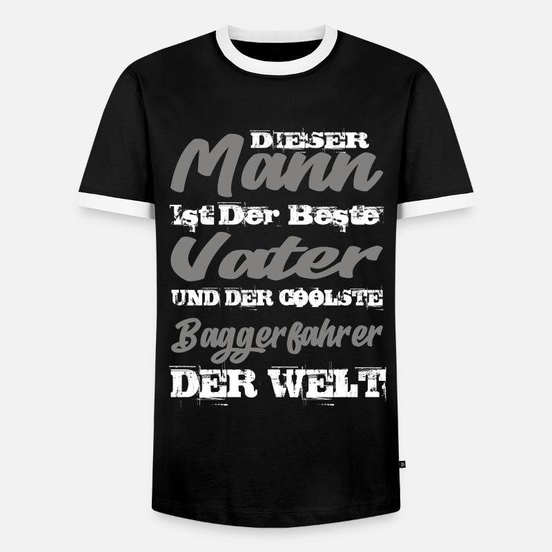 Baggerfahrer - Männer Kontrast-T-Shirt - Schwarz/Weiß