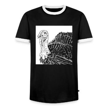 Thanksgiving Posters - Men's Ringer Shirt - black/white - Front - AI Model Female 172 light (172cm) & AI Model Male 178 light (178cm)