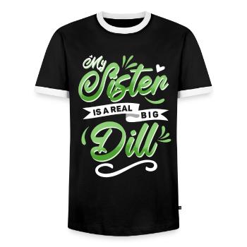 Hobbygärtner Garten Schwester - Männer Kontrast-T-Shirt - Schwarz/Weiß - Vorne - AI Model Female 172 light (172cm) & AI Model Male 178 light (178cm)