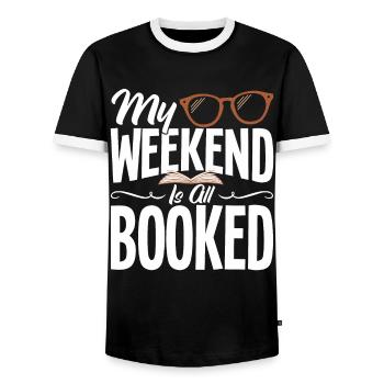 Rat de bibliothèque Livres Lire Livre Rat de bibliothèque - T-shirt contrasté Homme - noir/blanc - Devant - AI Model Female 172 light (172cm) & AI Model Male 178 light (178cm)
