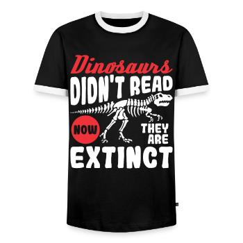 Rat de bibliothèque Livres Lire Livre Rat de bibliothèque - T-shirt contrasté Homme - noir/blanc - Devant - AI Model Female 172 light (172cm) & AI Model Male 178 light (178cm)