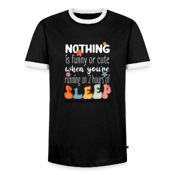 Support other Sleep Deprived Mom out there - Männer Kontrast-T-Shirt - Schwarz/Weiß - Vorne - AI Model Female 172 light (172cm) & AI Model Male 178 light (178cm)