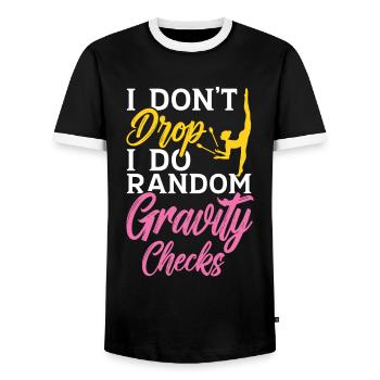 Baton and Bling It's a twirling thing Baton - Men's Ringer Shirt - black/white - Front - AI Model Female 172 light (172cm) & AI Model Male 178 light (178cm)