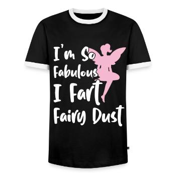 Im So Fabulous I Fart Fairy Dust - Männer Kontrast-T-Shirt - Schwarz/Weiß - Vorne - AI Model Female 172 light (172cm) & AI Model Male 178 light (178cm)