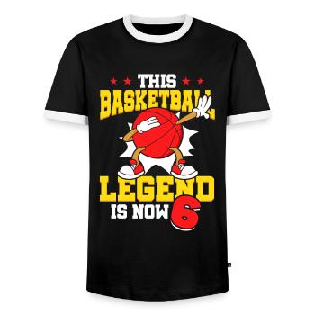 Diese Basketball-legende Ist Jetzt 6 Sport Kind - Männer Kontrast-T-Shirt - Schwarz/Weiß - Vorne - AI Model Female 172 light (172cm) & AI Model Male 178 light (178cm)